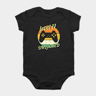 Level 11 Unlocked 11th Birthday funny Gift idea for Gamers Baby Bodysuit